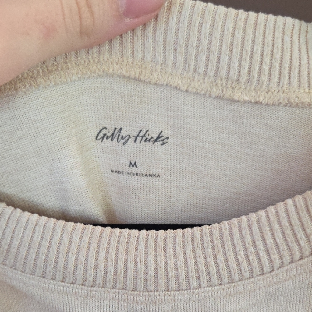Cream Gilly Hicks Dreamworthy Soft Ribbed Set, Joggers, Sweater, Shorts. Size M - Picture 11 of 11